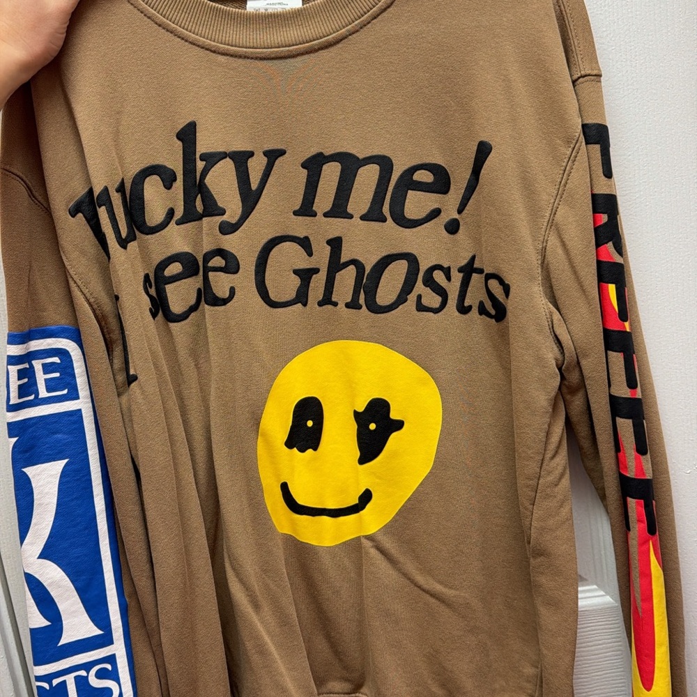 Brown Graphic Sweatshirt with Yellow Smiley